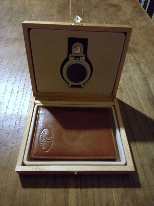 Conjunto Carteira e Relógio de Cinto Couro, Anos 90, Novo