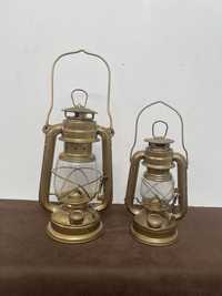 Dwie Stare Duze Lampy Naftowe z Prl