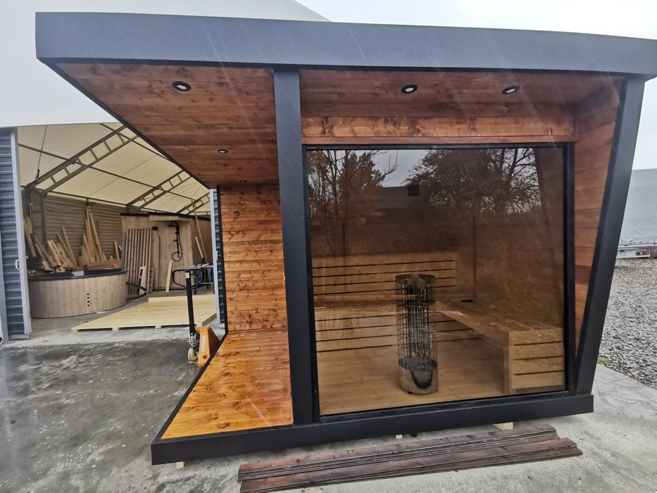 Sauna ogrodowa premium 2,3x3,2m Panorama Piec JBL raty Leasing