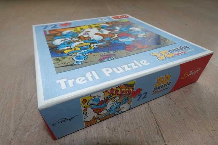 Puzzle Smerfne Urodziny 72el.; efekt 3D; TREFL