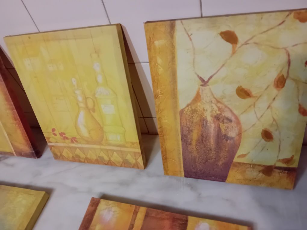 Conjunto de 5 Quadros em Tela Decorativos