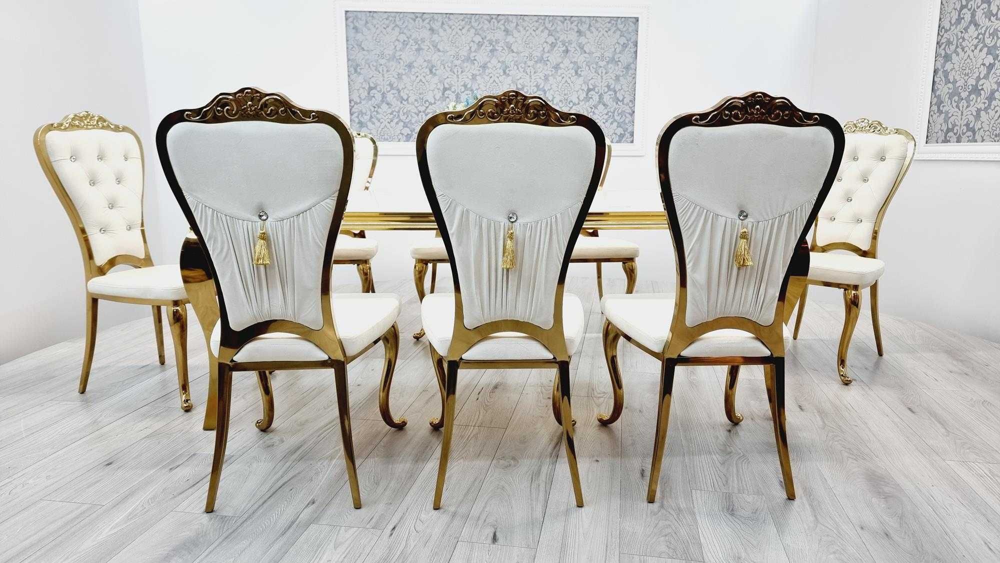 Stół Glamour 200x100 z 8 krzesłami Ludwik