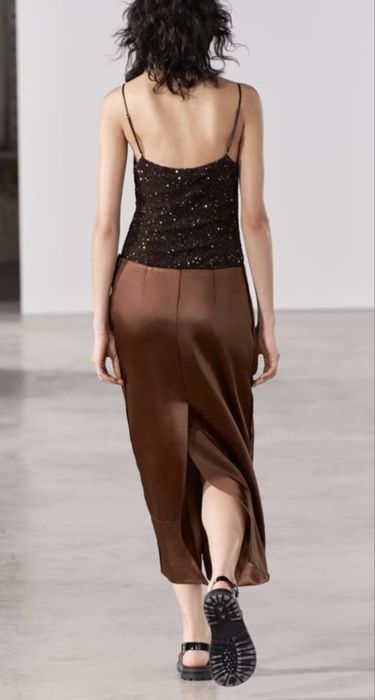 Юбка zara коричневая