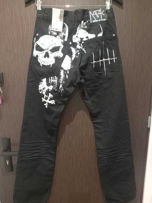 Czarne spodnie jeans KappAhl dark denim roz.164