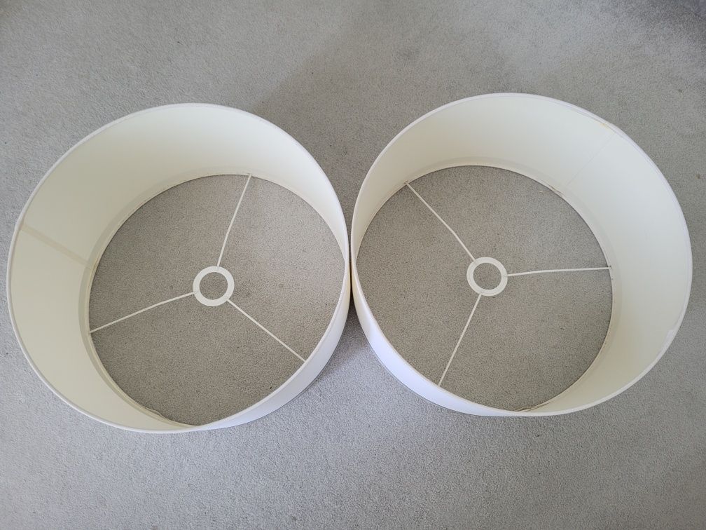Abażur biały ze srebrną lamówką 40cm 2szt. do lamp sypialnia