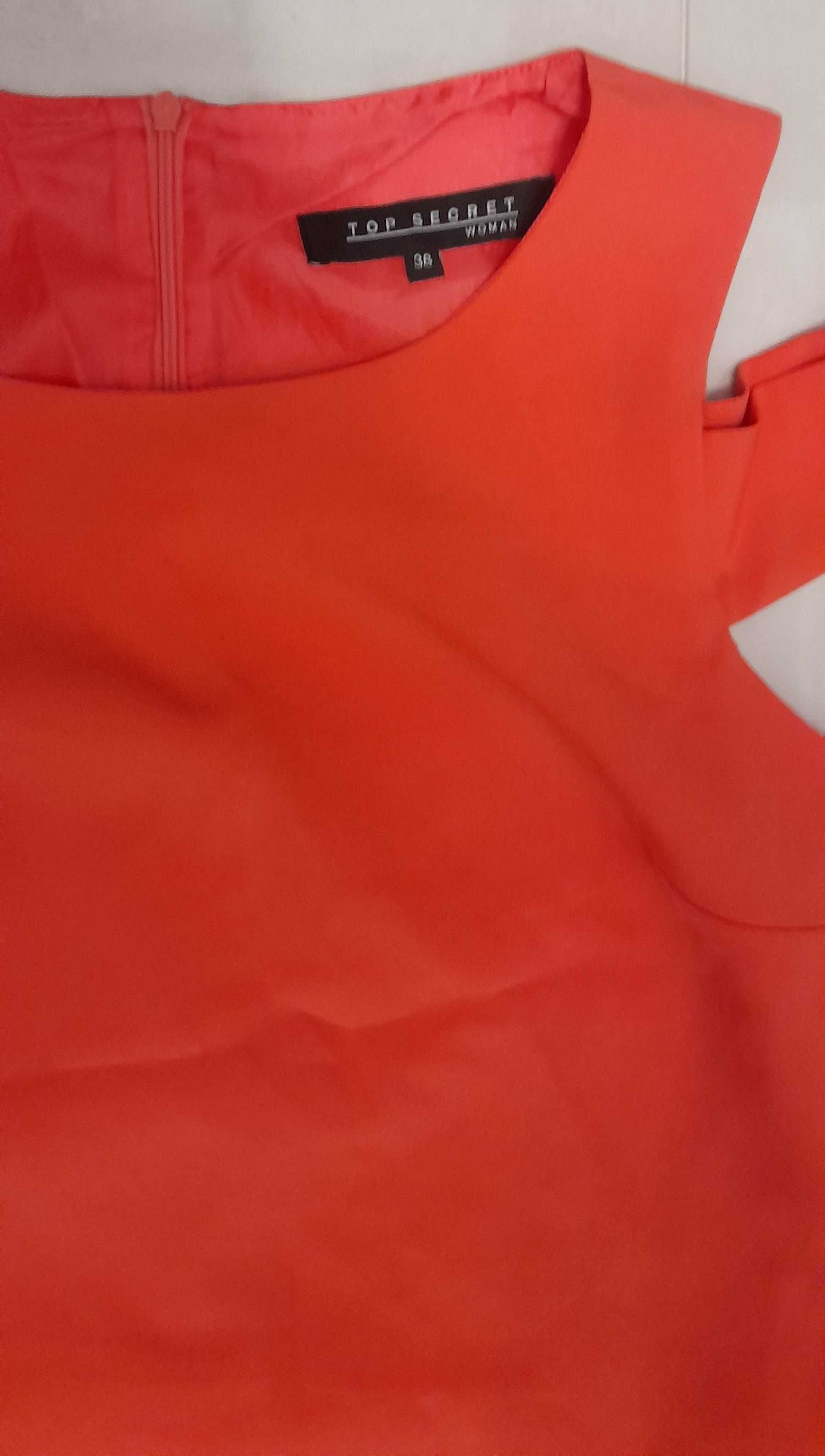 Sukienka pomarańczowa koralowa Top Secret, rozmiar 38