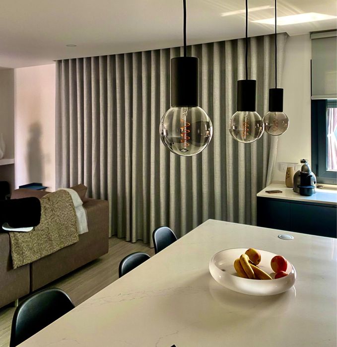 Cortinas com calha da onda