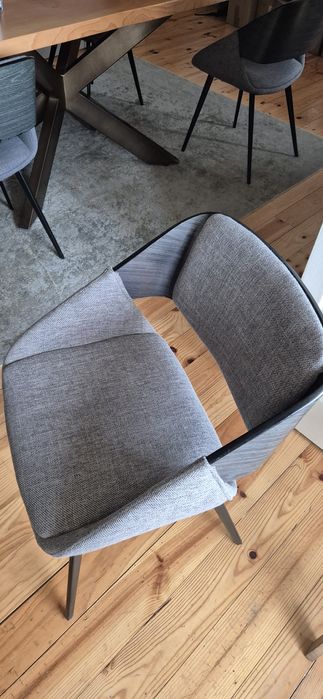 6 Cadeiras madeira tecido Sklum