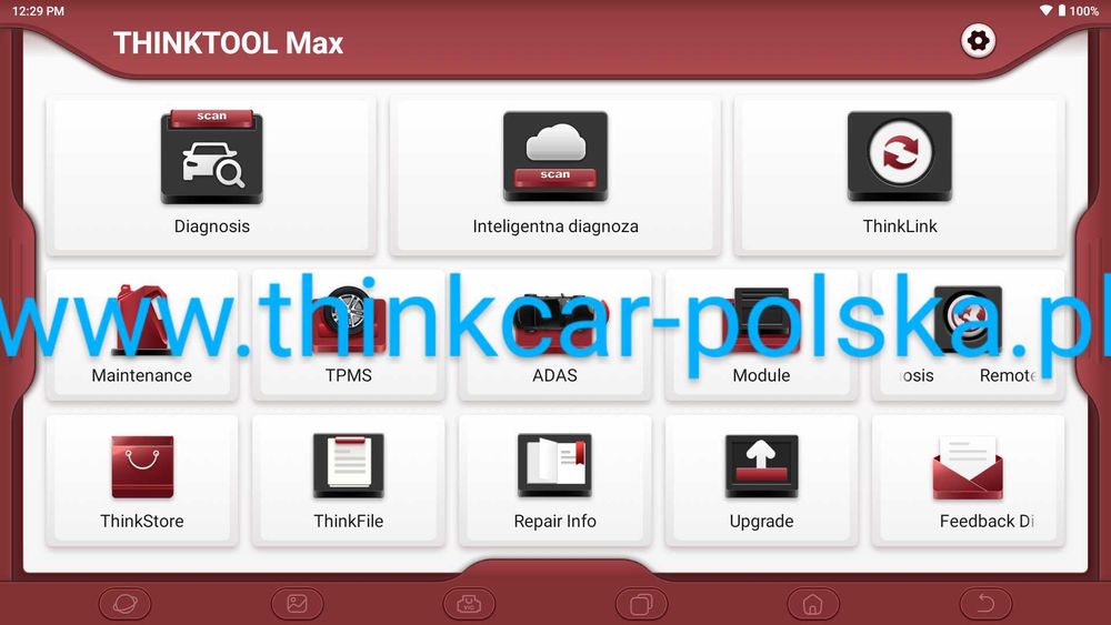 THINKCAR/THINKTOOL MAX 35 funkcji 2 lata aktualizacja TAB III (X431*)