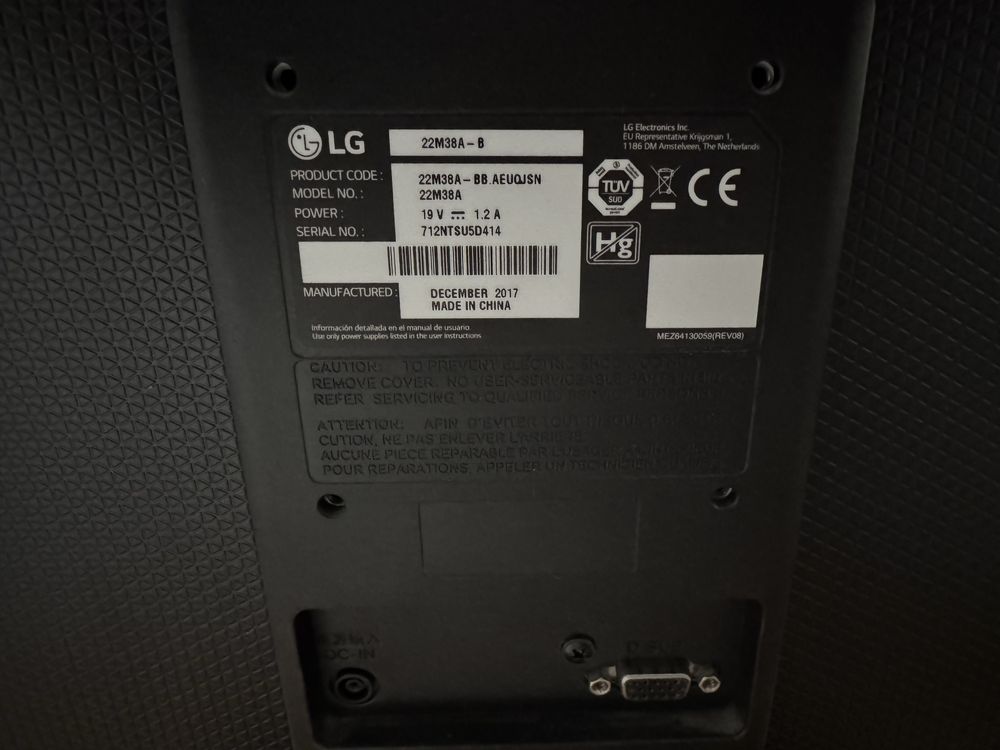 Monitor do komputera/gamingowy LG 22M38A-B