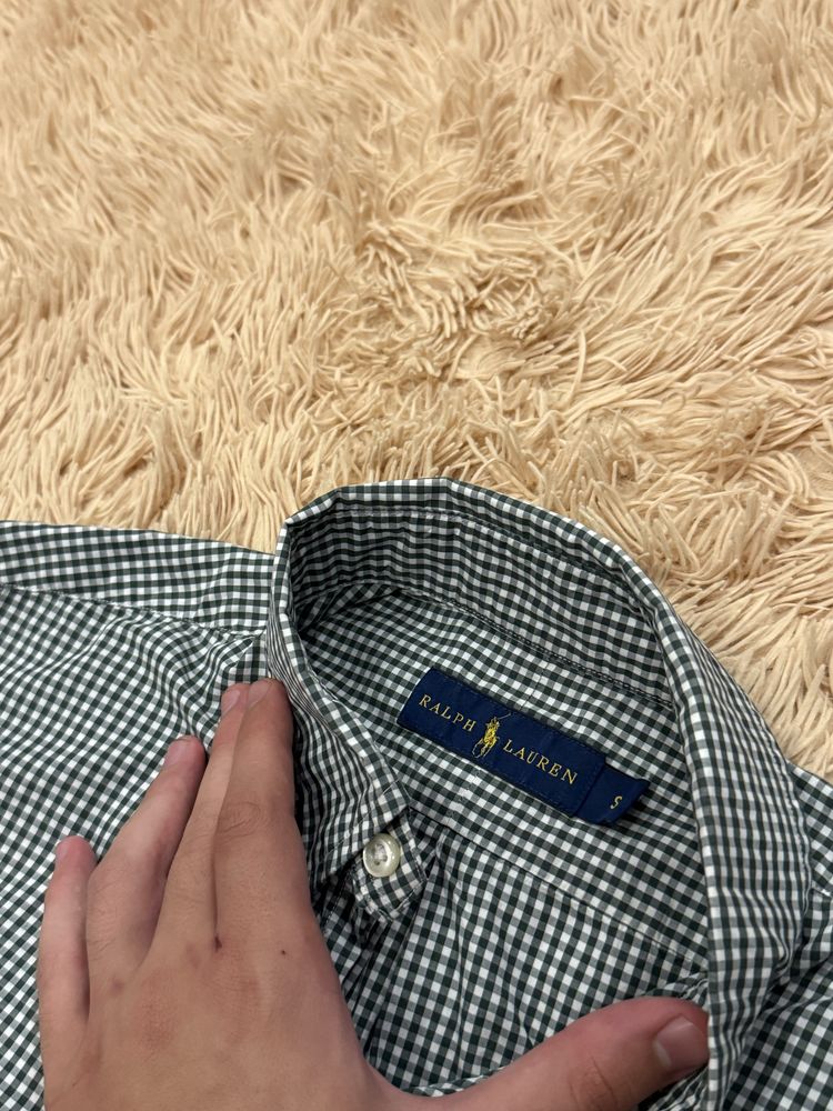 Чёрно белая рубашка в клетку сорочка ralph lauren polo ральф лорен s