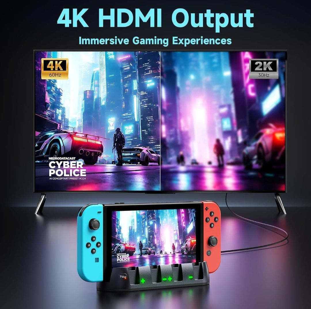 Stacja ładująca Switch kompatybilna z Nintendo Switch/Switch OLED