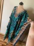 Xxxl 52 54  dluga maxi sukienka oversize wzory zielone lato +size