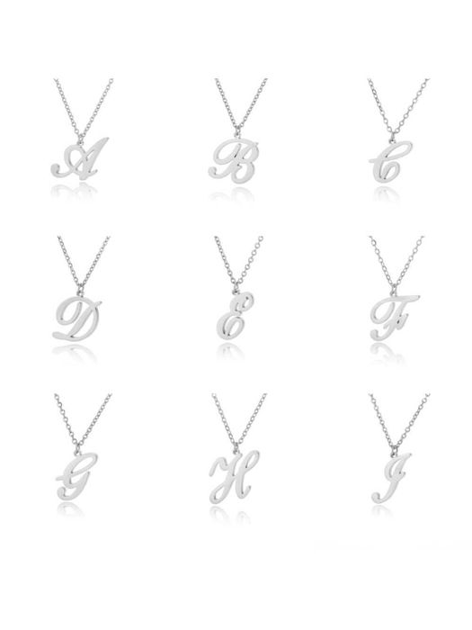 Colar Minimalista de Aço Inoxidável 26 Letras do Alfabeto