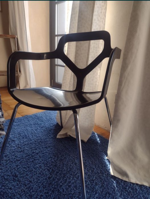 Krzesło spaceage czarne chrom