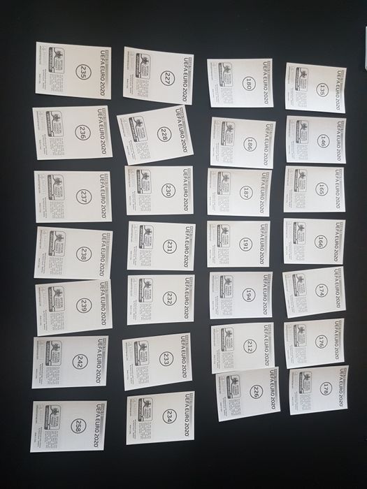 Cromos da coleção euro 2020