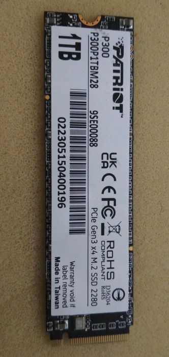 Dysk Nvme 1TB Patriot P300 Gen3 x4 M.2 2280 USZKODZONY