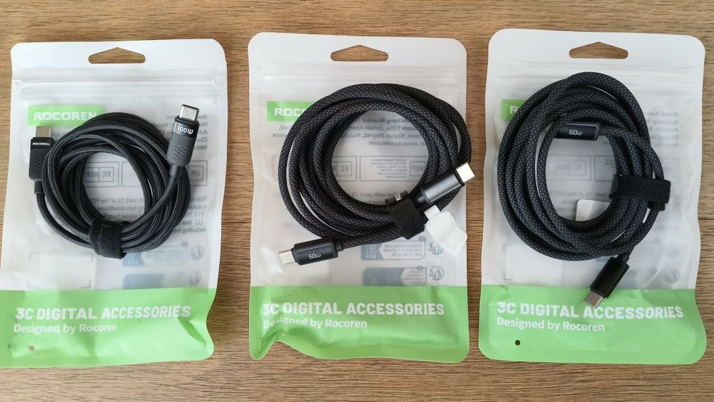 Кабель Type-C, Rocoren 60w, 100w, 2м, 3m, USB cable, USB кабель