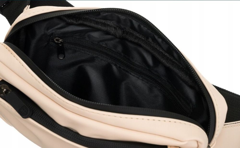 Saszetka nerka damska crossbody sportowa biodrówka pojemna nowa beżowa