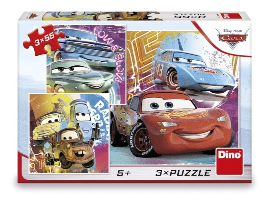 Puzzle dla dzieci Auta Cars Kumple 3 x 55 el.