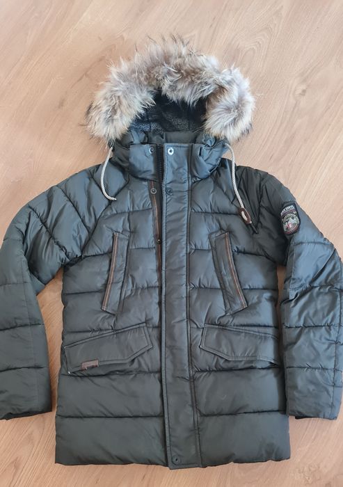 Подростковая зимняя куртка-пуховик аляска 40р