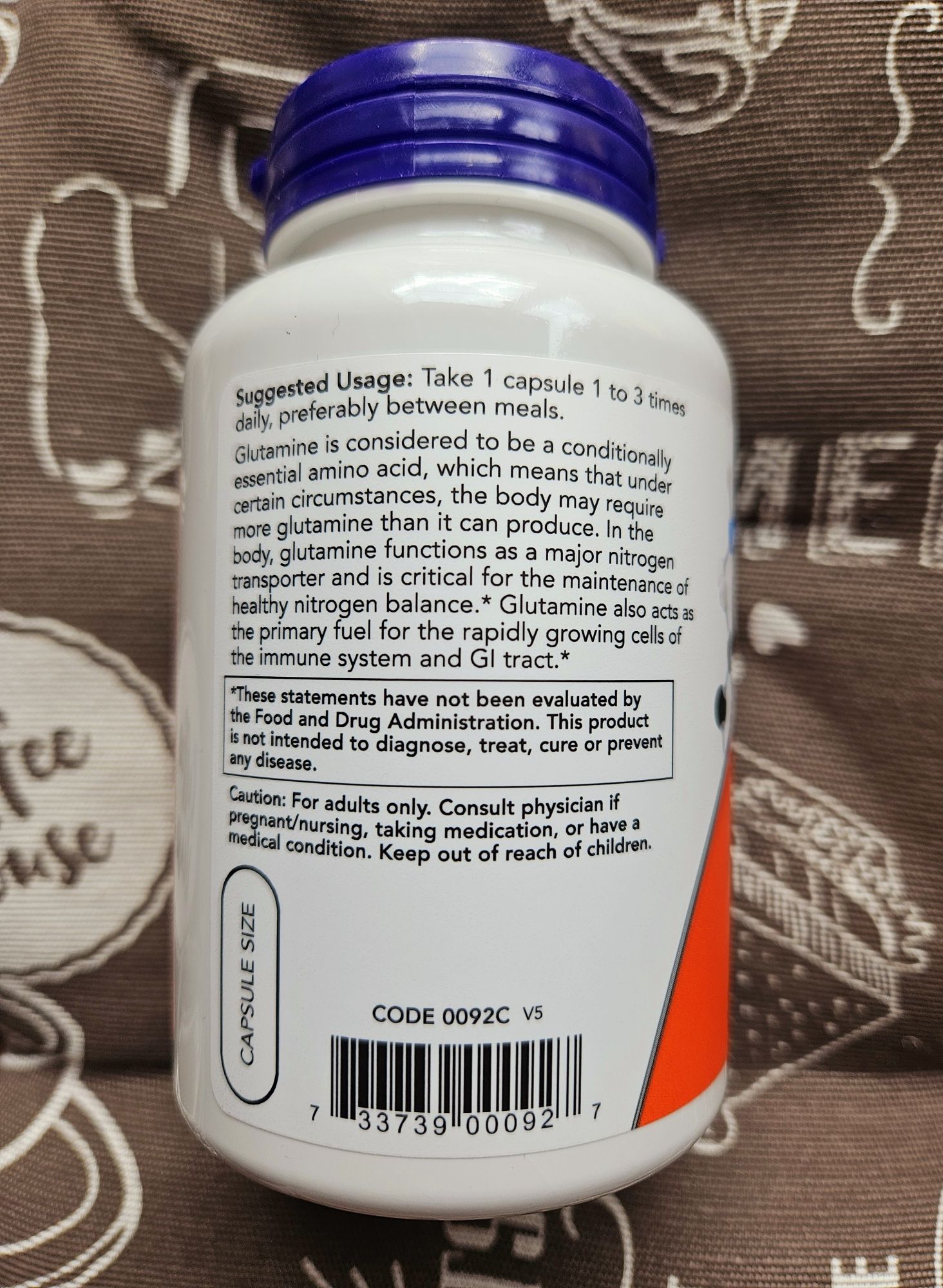 Now Foods L Glutamine 500 1000 мг глютамін л-глутамин 120 капс