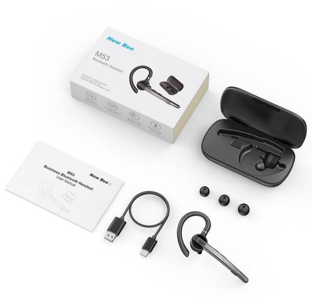 Беспровідна bluetooth гарнітура New Bee M53 та М 51 с функцією шумопод