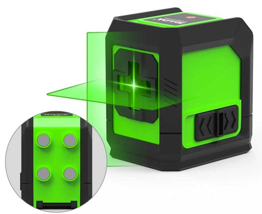 Лазерний рівень нівелір Hilda 2D зелені лінії з магнітами