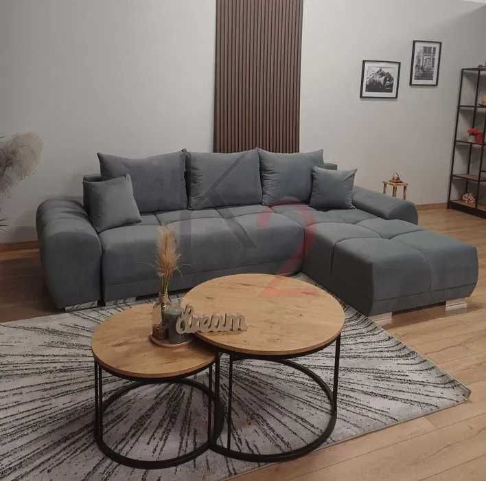 Narożnik Alaska  Rozkładana Sofa pikowana Kanapa Od Producenta+ GRATIS