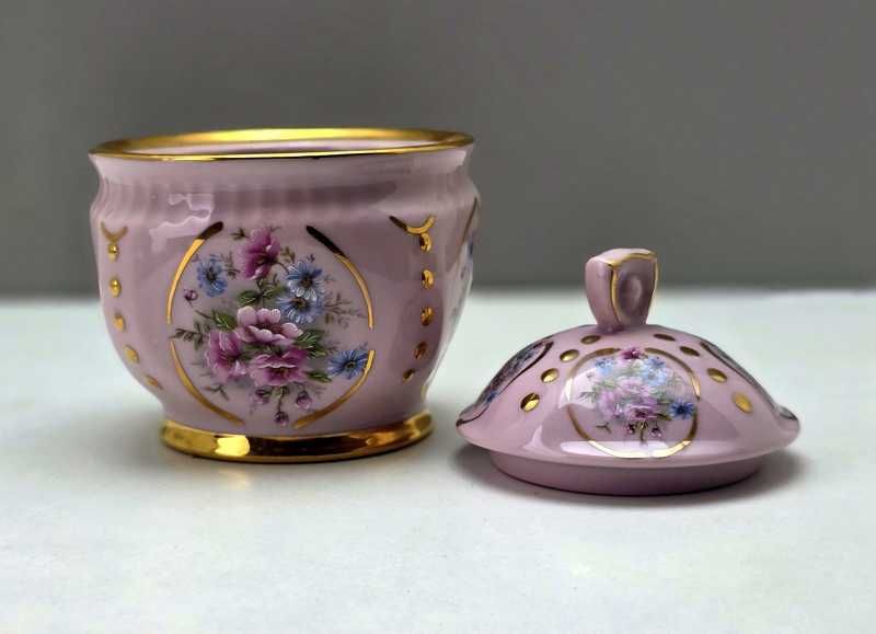 Cukiernica różowa porcelana Bochemia Chodov