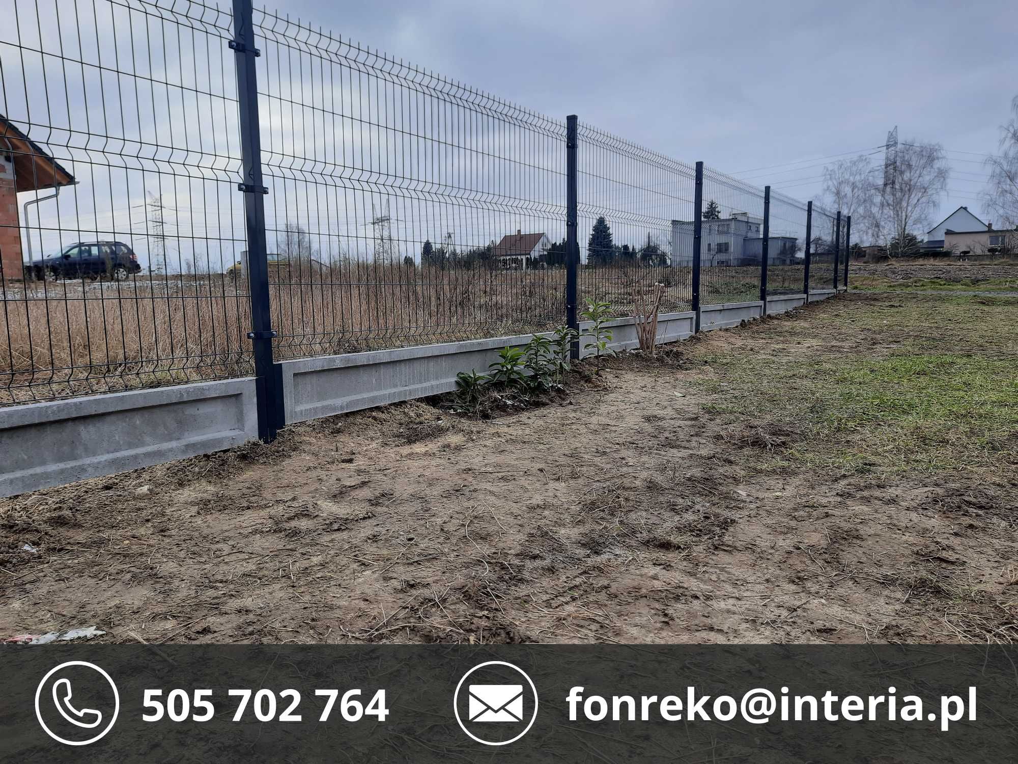 Kompletne Ogrodzenie Panelowe + Podmurówka Gotowy Zestaw do Montażu