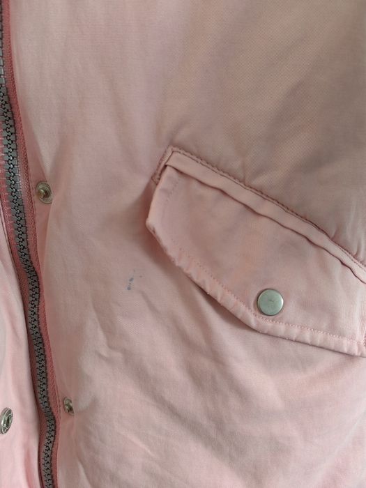 Casaco de inverno (Parka) rosa claro, com capuz, menina, 9 anos, vertb
