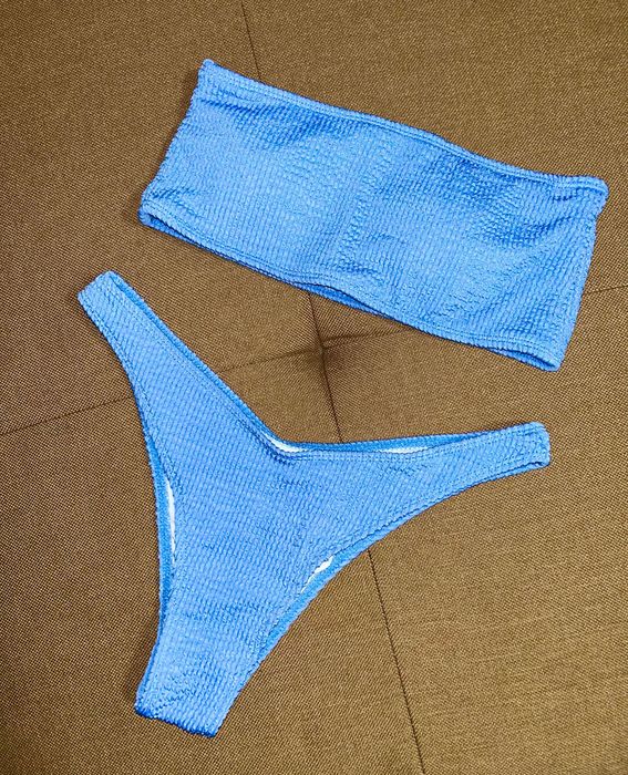 Купальник Жатка; роздільний; блакитний купальник