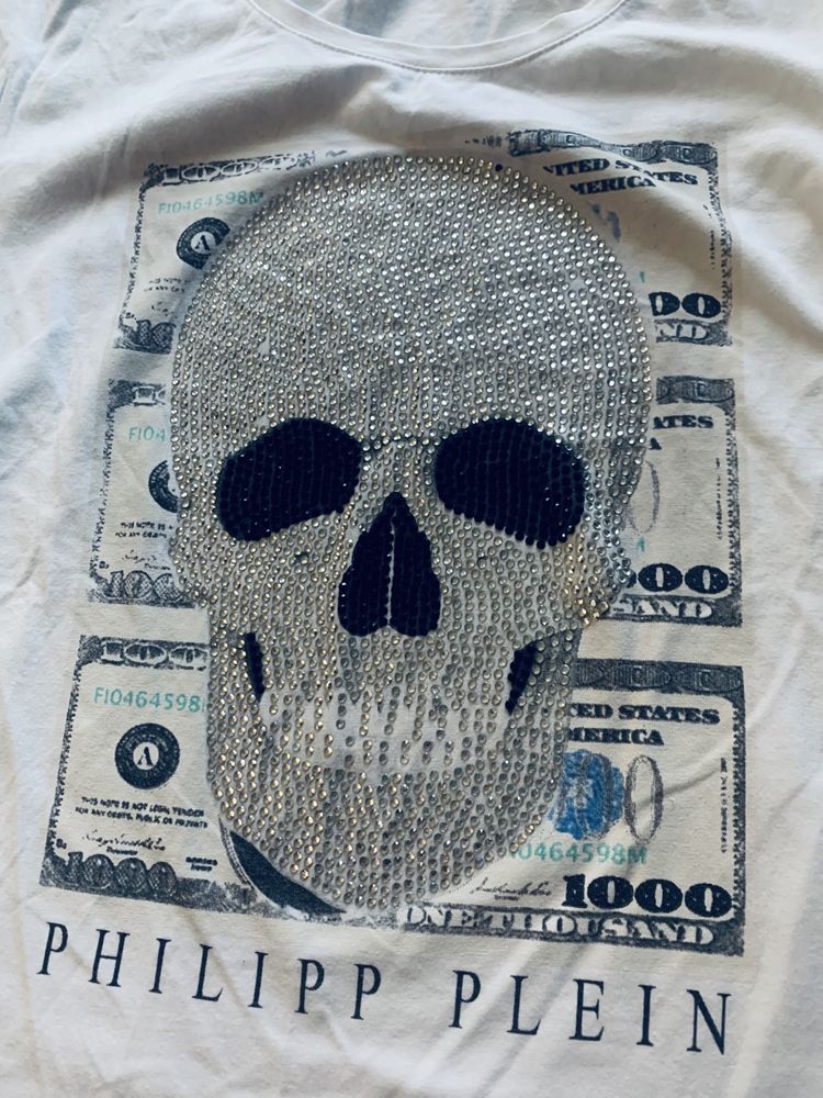 Philip Plein extra bluzka cyrkonie czaszka XL/XXL extra stan