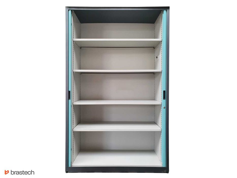 Używane szafy roletowe metalowe regały z półkami 195x120x47 cm