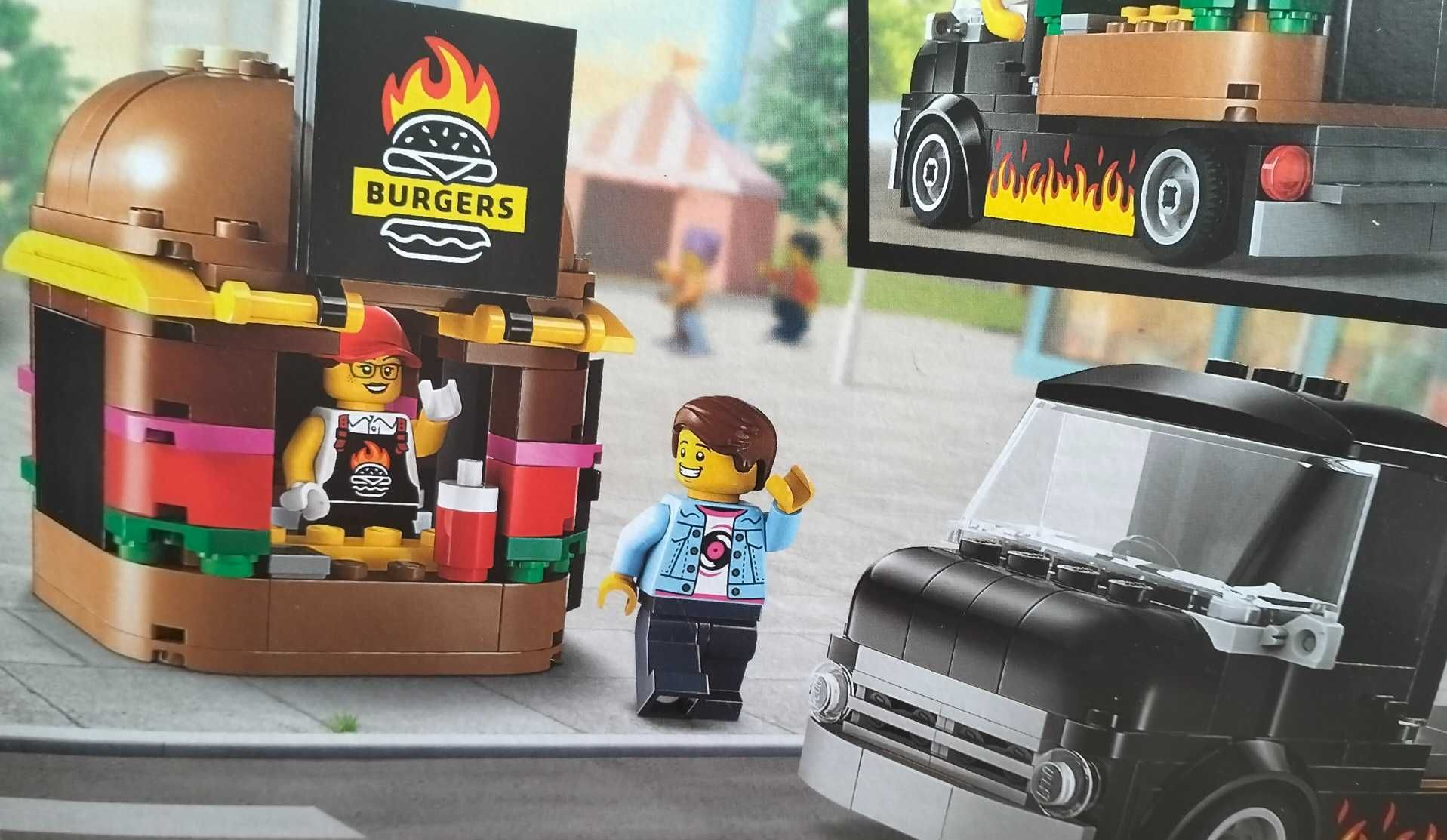 LEGO City x 2 zestawy: Ciężarówka z burgerami, Karetka pogotowia