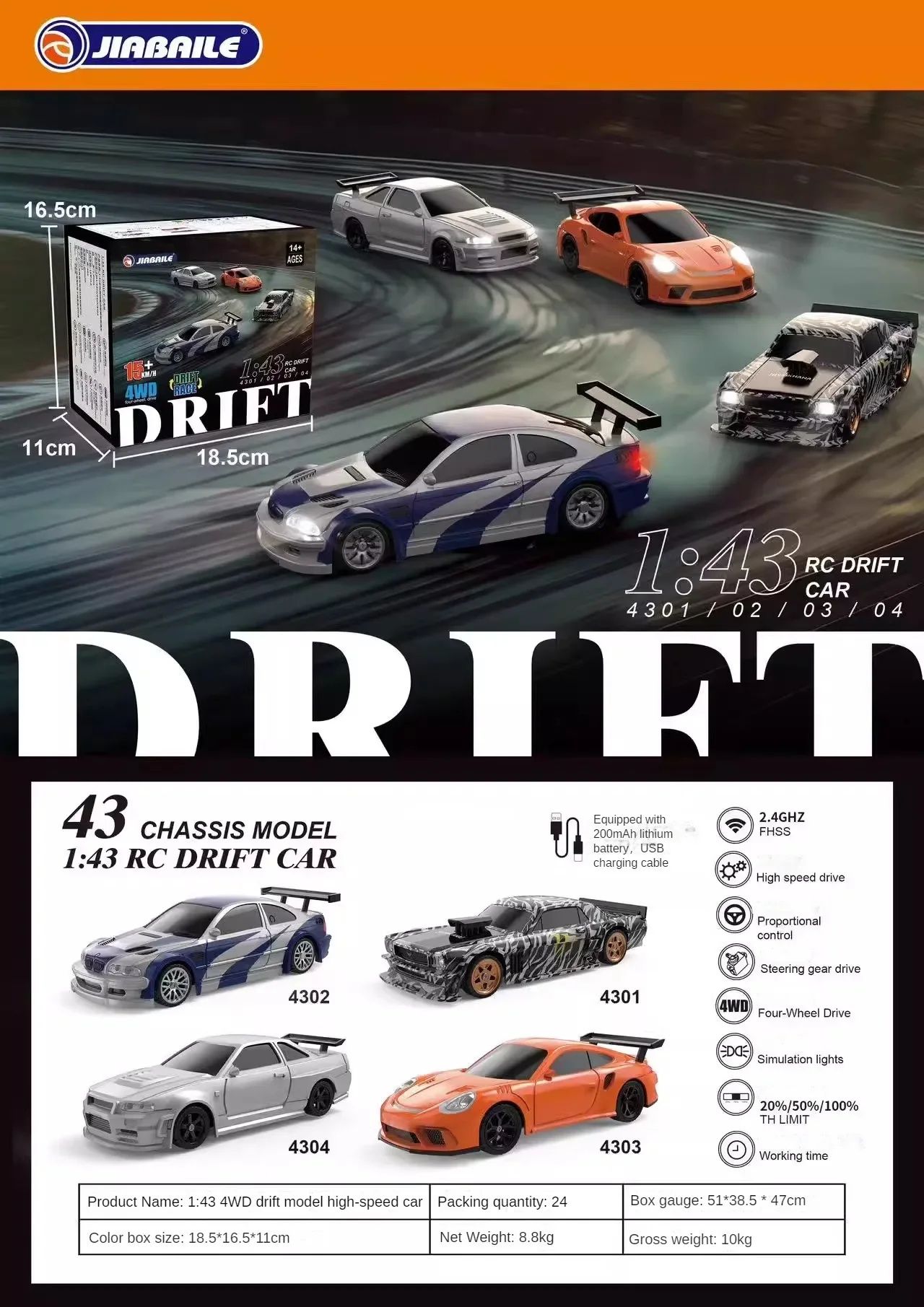 Rc drift 1:43 машинка bmw для дрифту на радіокерувані