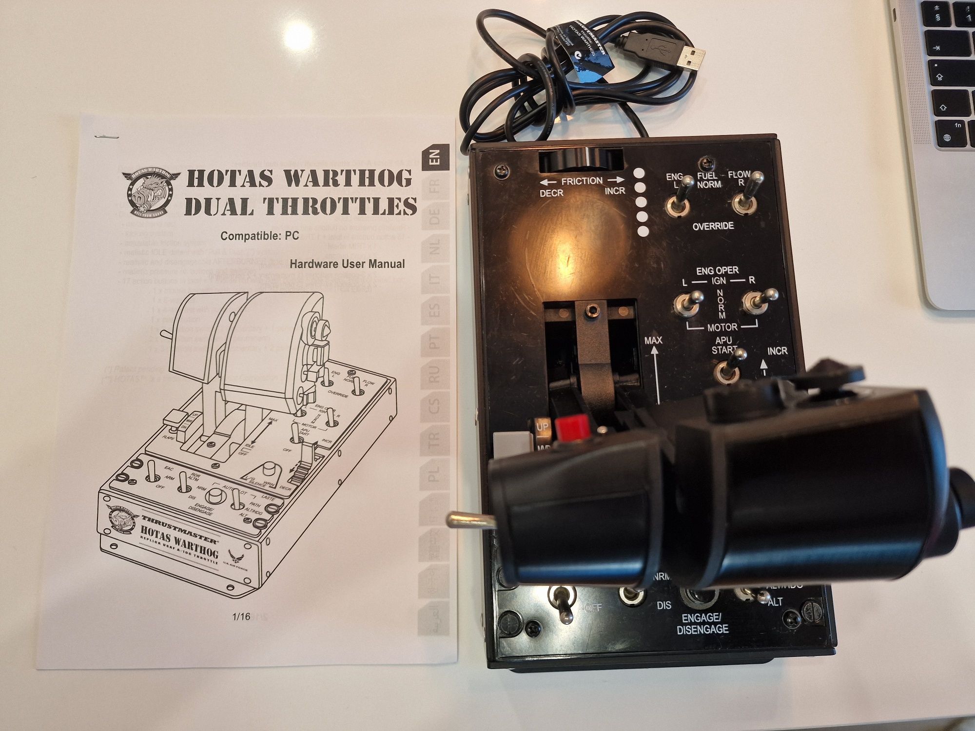Thrustmaster Duplo acelerador HOTAS Warthog PC simulador voo