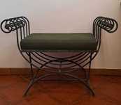 Banqueta vintage ferro forjado (verde)