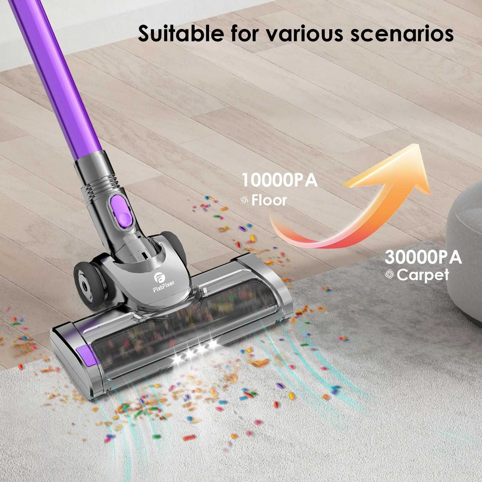 Odkurzacz FixtFixer X6M – 350W, HEPA, 1,1L pojemnik, fioletowy!