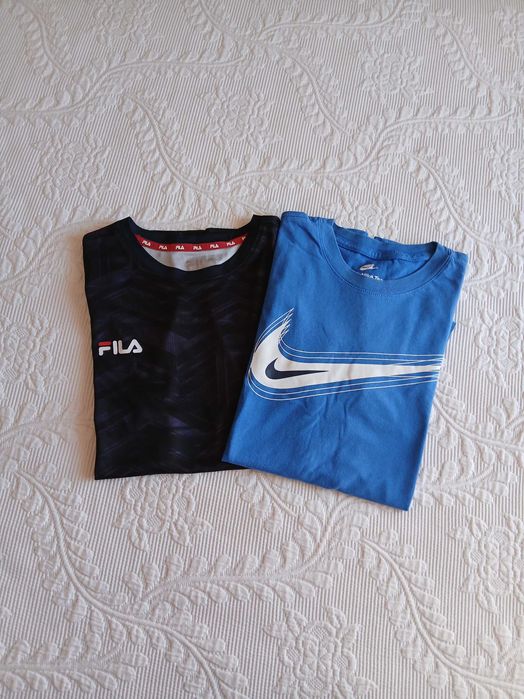 2 t-shirts Nike e Fila  12/13 anos