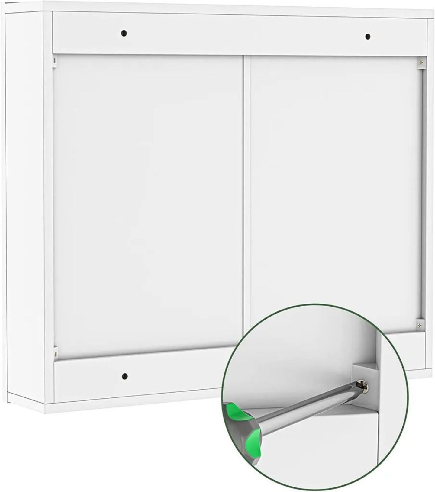 SZAFKA ŁAZIENKOWA Wisząca Lustrzane Drzwi 71 × 15 × 61 cm BIAŁA