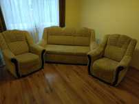 Zestaw wypoczynkowy 2 fotele + rozkładana sofa