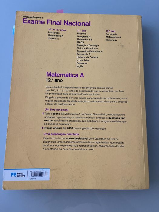Livro de preparação para exame matematica A
