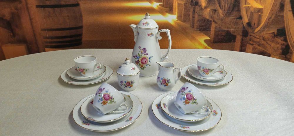 Porcelanowy zestaw kawowo-herbaciany SCHUMAN dla 4 osób