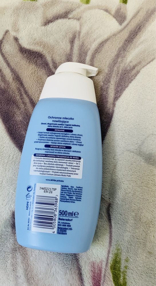 Nivea BABY Ochronne mleczko nawilżające 500 ml nivea