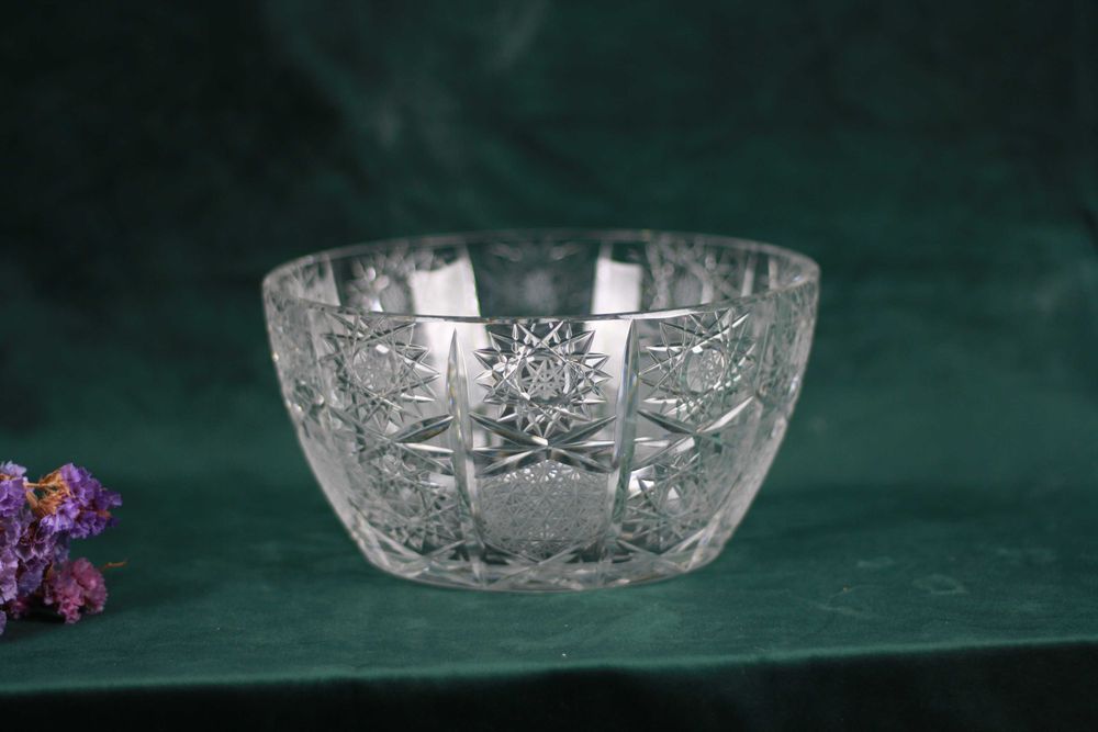 Duża kryształowa miska PRL kryształ