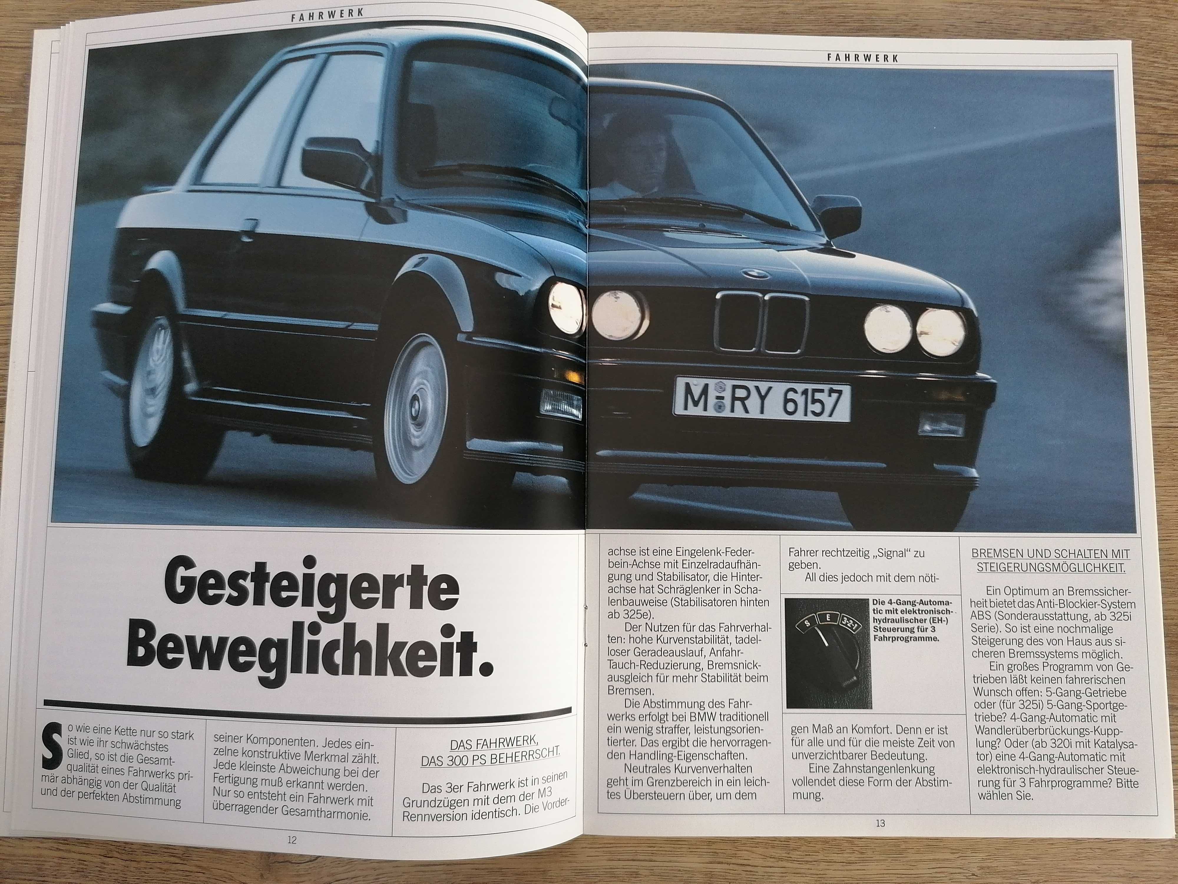 Prospekt BMW 3 E30 316, 318i, 320i, 325e, 325
