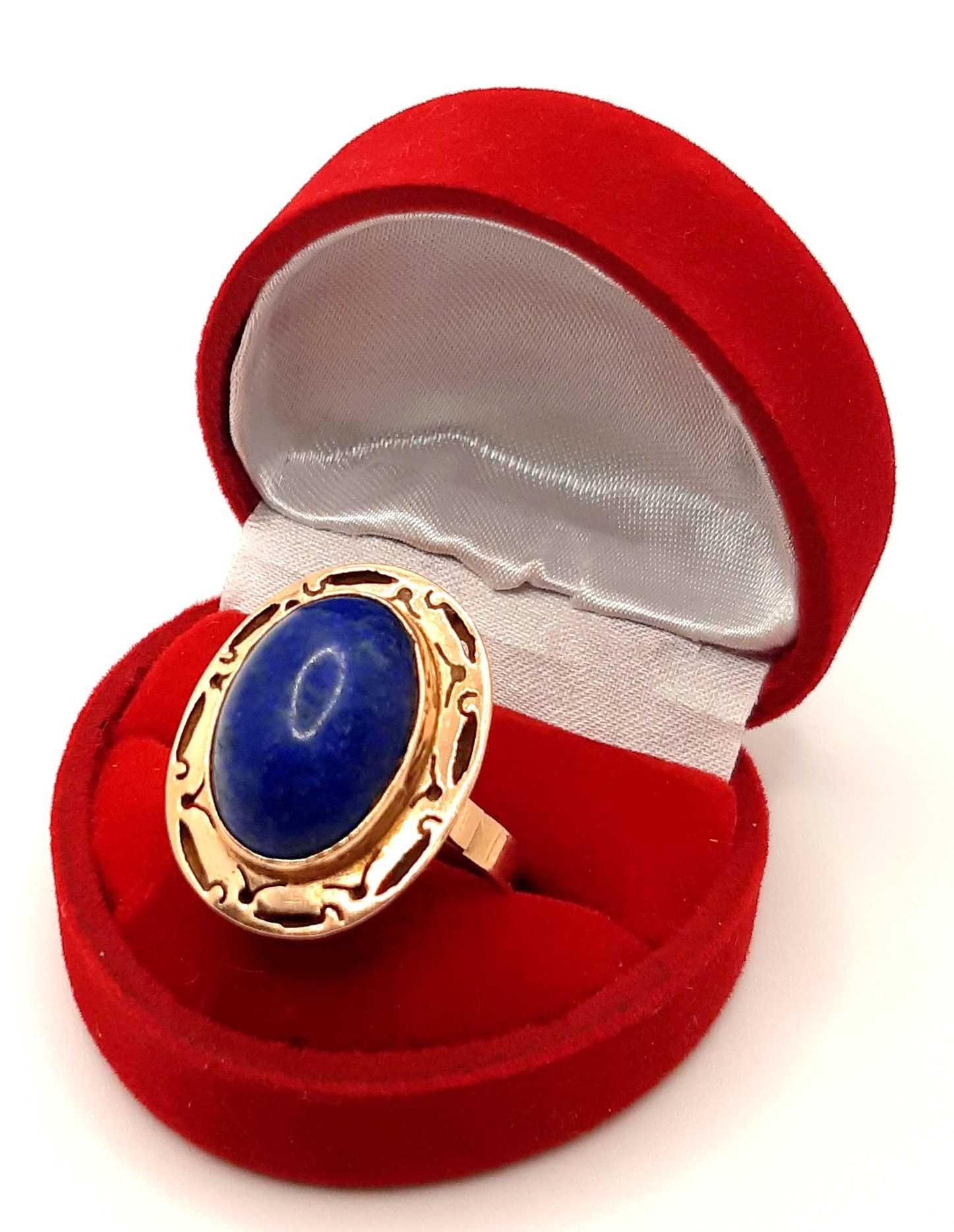 Złoty pierścionek Lapis Lazuri PR.585 W:7,22gr R.24 InterSKLEP