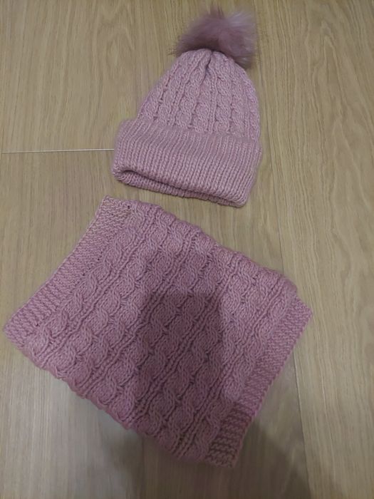 Czapka+komin dla dziewczynki